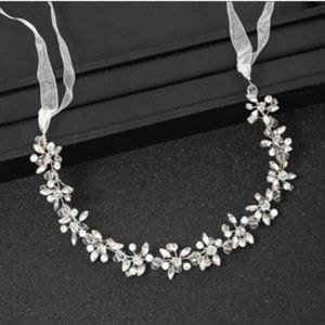 Handmade Cystals, Beads and Ribbon Bridal Hairband, NEW
